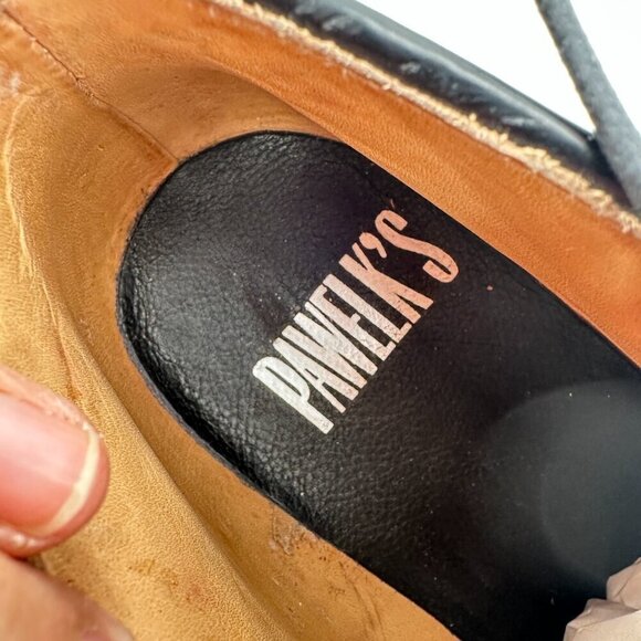 Pawelk's Men Size EU 44 US 10 Black Leather Moc Toe Lace Up Ankle Chukka Boot - Picture 11 of 12